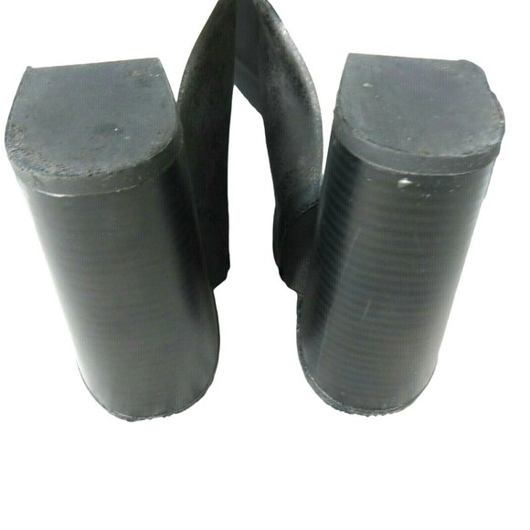 Wet Seal INDYANA Slide on Mule Heels Size 9 Black Open Toe Vegan Leather - Picture 8 of 12